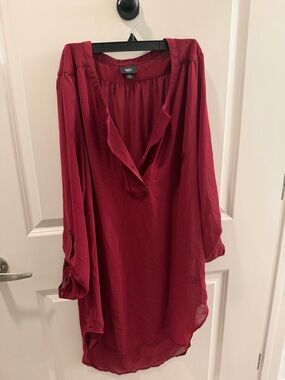 Mossimo Supply Co. Burgundy Flowing Tunic Top